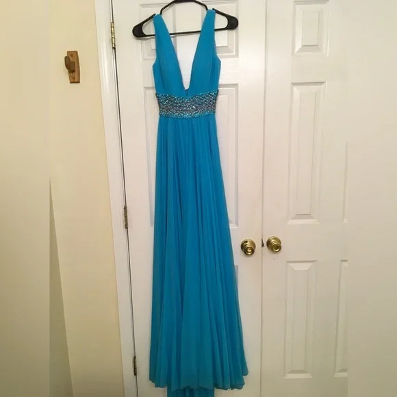 Jovani | Dresses | Size 4 Jovani Blue Sequin Prom Dress | Poshmark